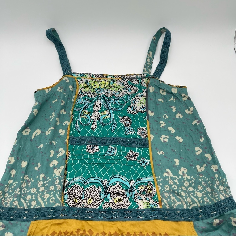 Tiny for Anthropologie Scarf Printed Tunic Dress Crochet Front Pockets Small - Picture 8 of 15